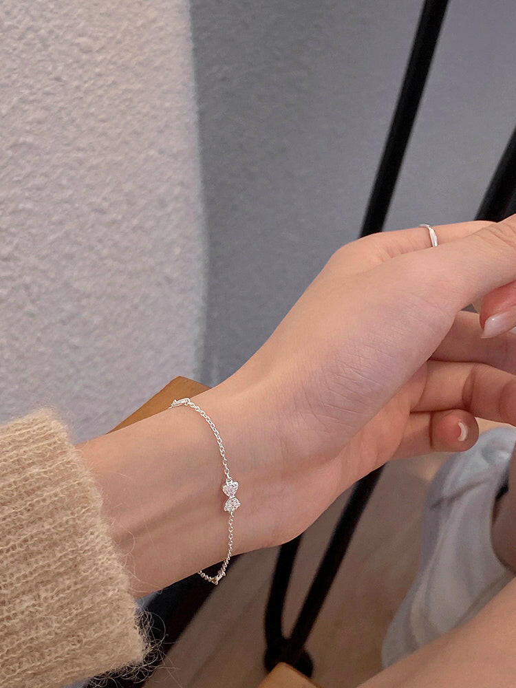 Women's 925 Sterling Silver Bow Bracelet - Elegant Accessory