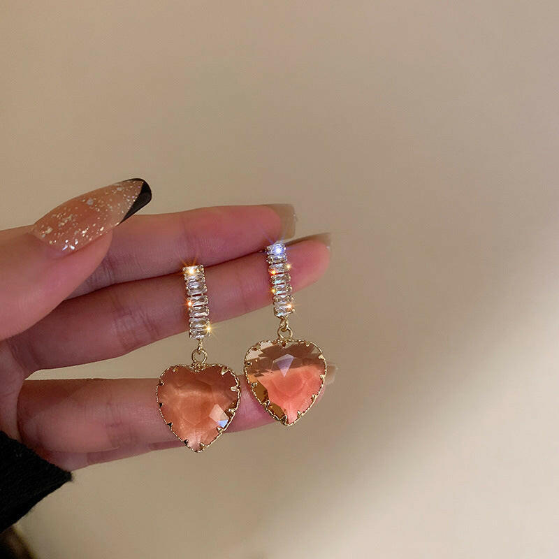 Korean Style Net Red Earrings - All-match Temperament Jewelry Pink