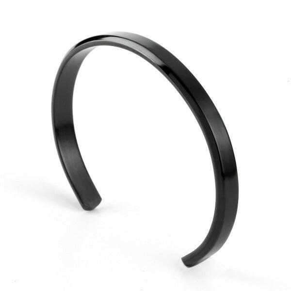 Titanium Steel Cuff Bracelet for Men & Women Black