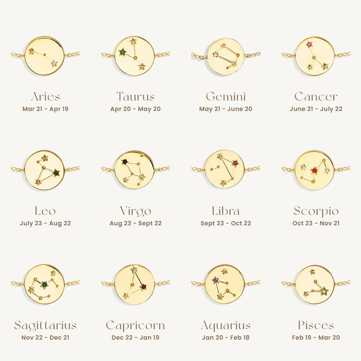 Inlaid Zircon Twelve Constellations Bracelet