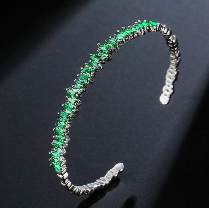 Luxury Micro-Inlaid Zircon Bracelet for Women Green