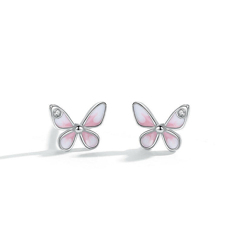 Mini Butterfly Earrings in Silver