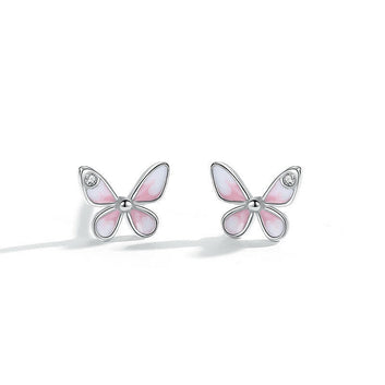 Mini Butterfly Earrings in Silver