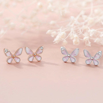 Mini Butterfly Earrings in Silver