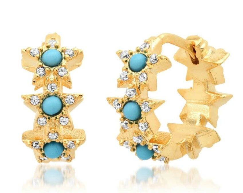 Exaggerated Crystal Gem Flower Earrings Picture color