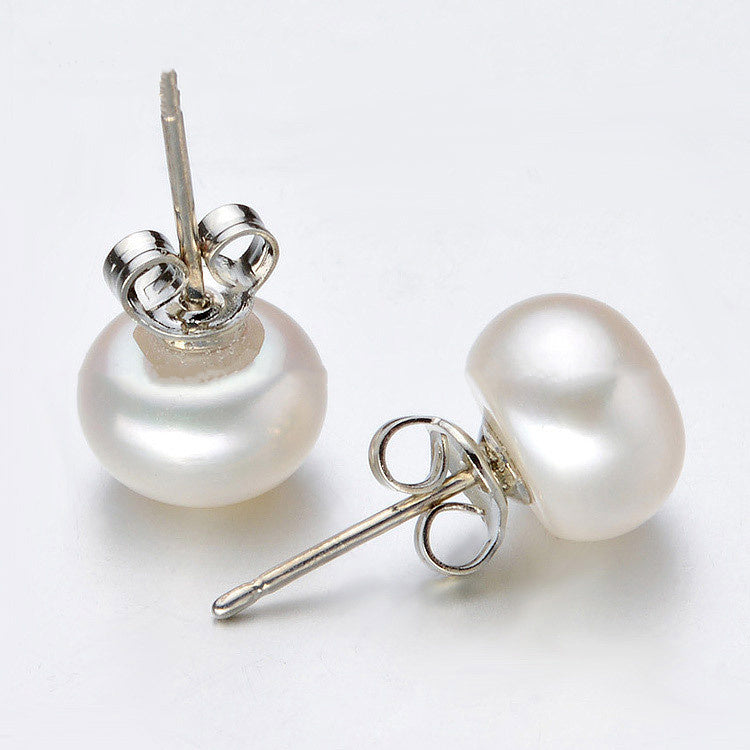 Elegant Korean Style Pearl Earrings White