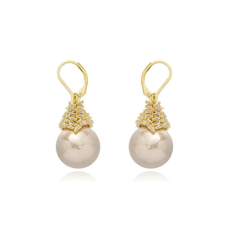 Elegant Gold-Plated Tassel Earrings with Zircon Inlay