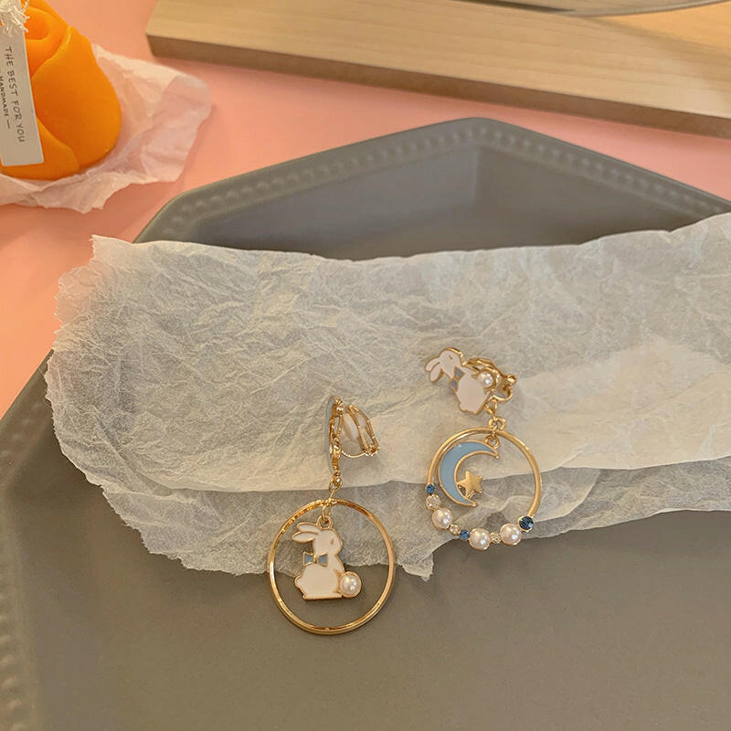 Silver Needle Pearl Earrings for Girls 1style Ear clip