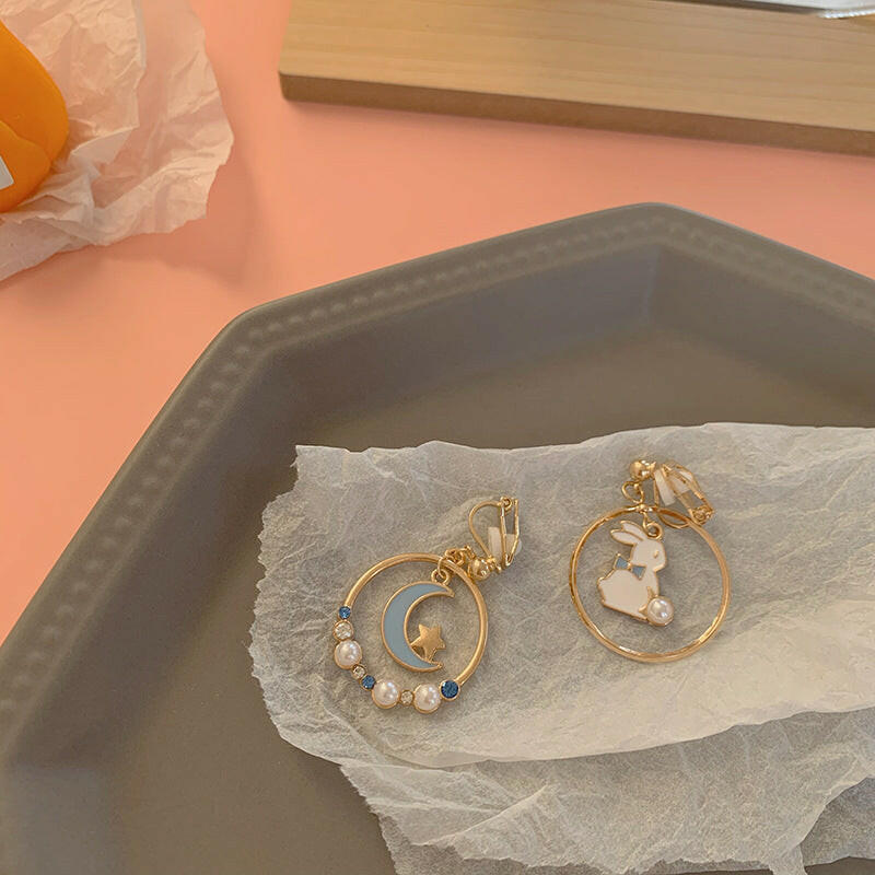 Silver Needle Pearl Earrings for Girls 3style Ear clip