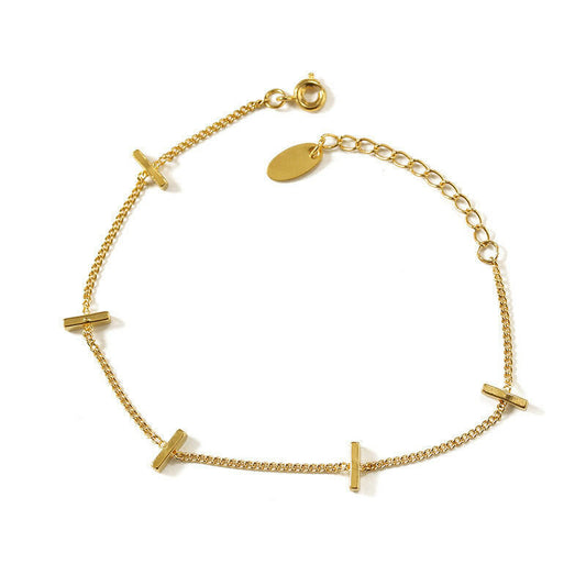 Geometric Brass Bracelet for Women - Minimalist Elegance