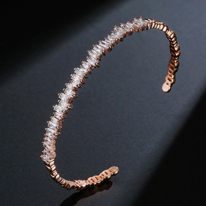 Luxury Micro-Inlaid Zircon Bracelet for Women Rose Gold