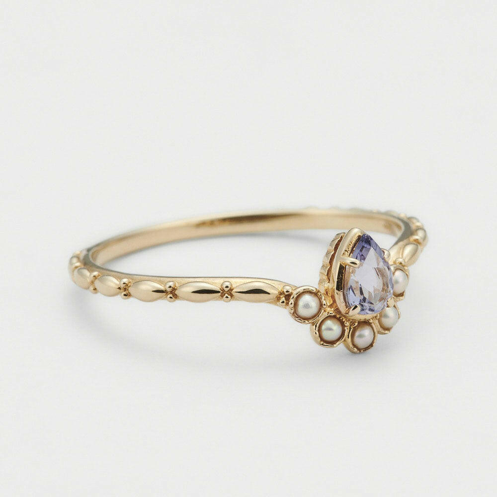 S925 Silver Geometric Tanzanite Ring - Versatile Daily Jewelry