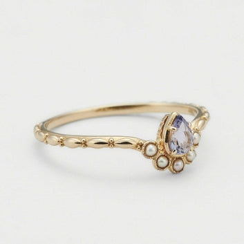 S925 Silver Geometric Tanzanite Ring - Versatile Daily Jewelry