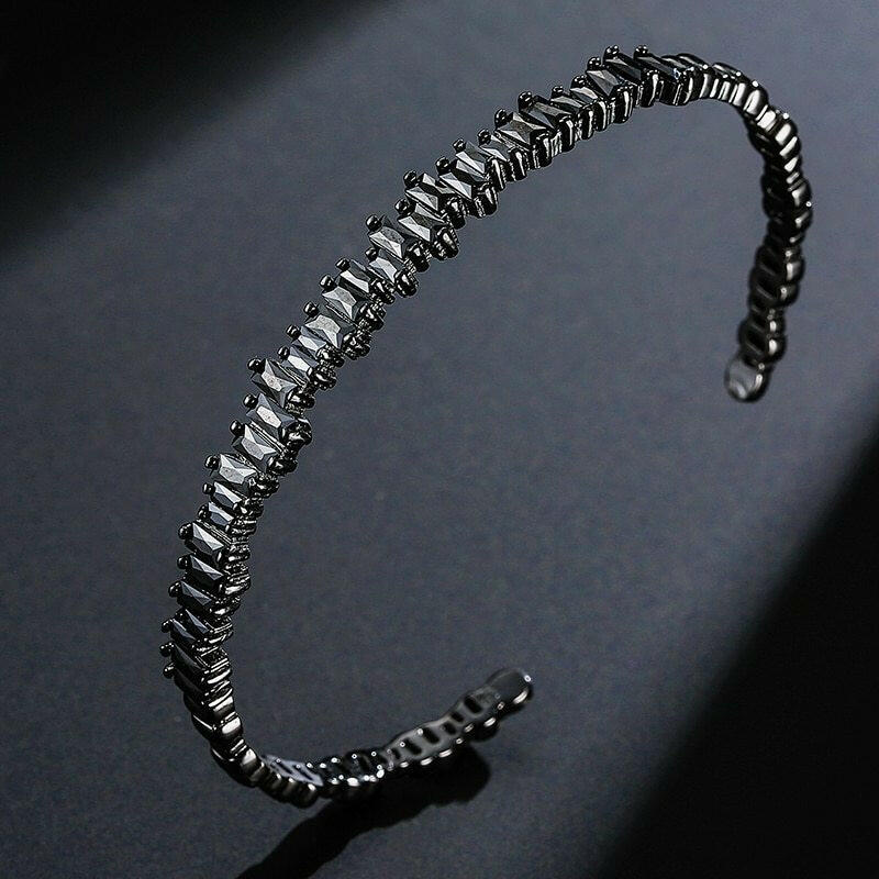 Luxury Micro-Inlaid Zircon Bracelet for Women Black
