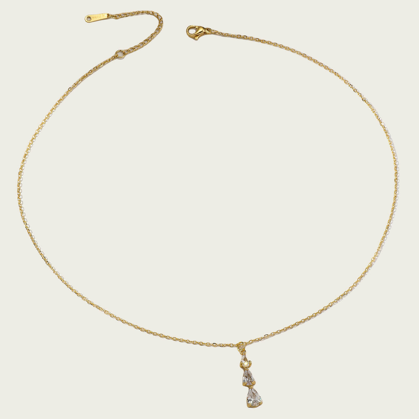 Elegant Zircon Water Drop Pendant Necklace