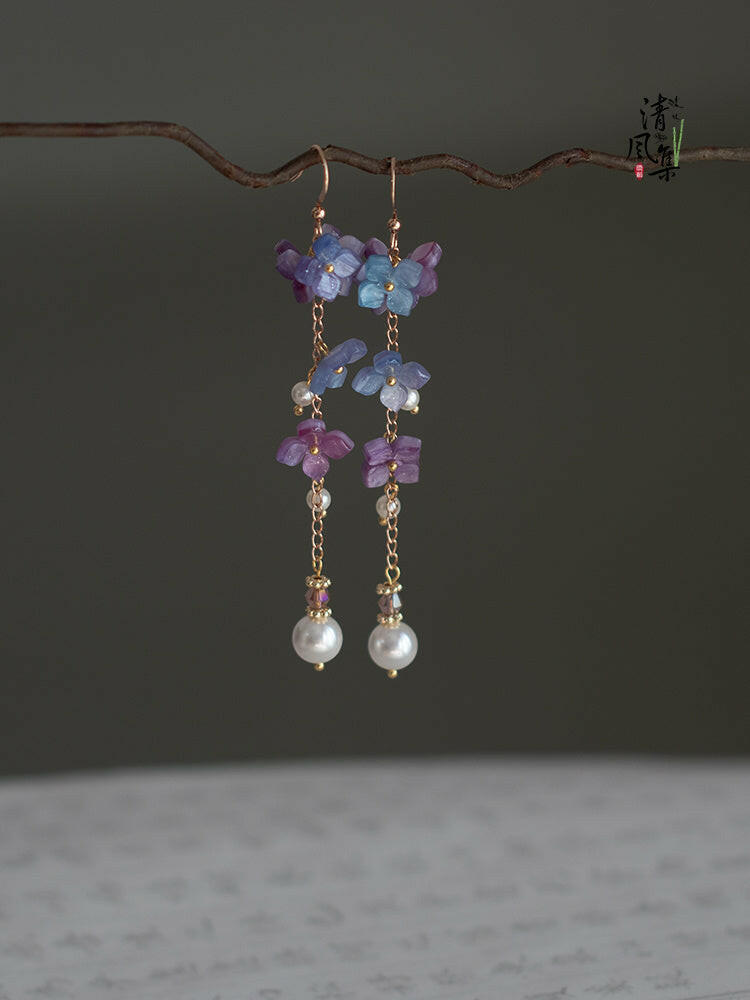 Cheongsam Flower Tassel Earrings