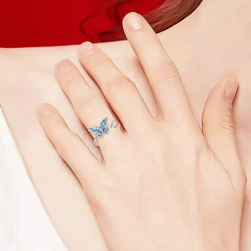 Rotating Butterfly Copper Ring