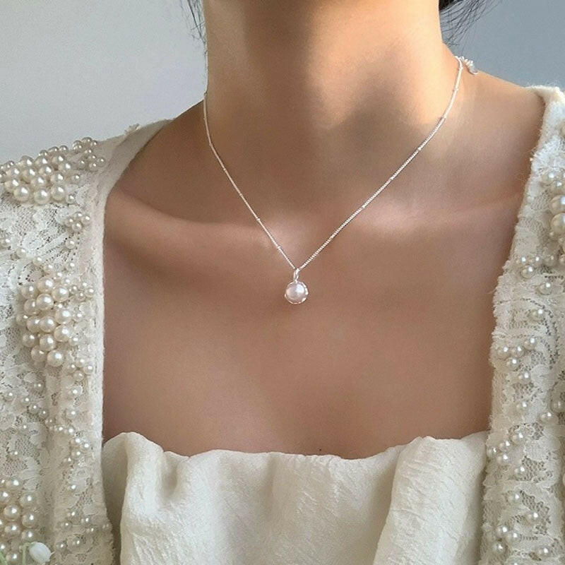 S925 Sterling Silver Freshwater Pearl Necklace for Women