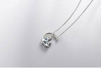 Blue  Moon Bunny Necklace