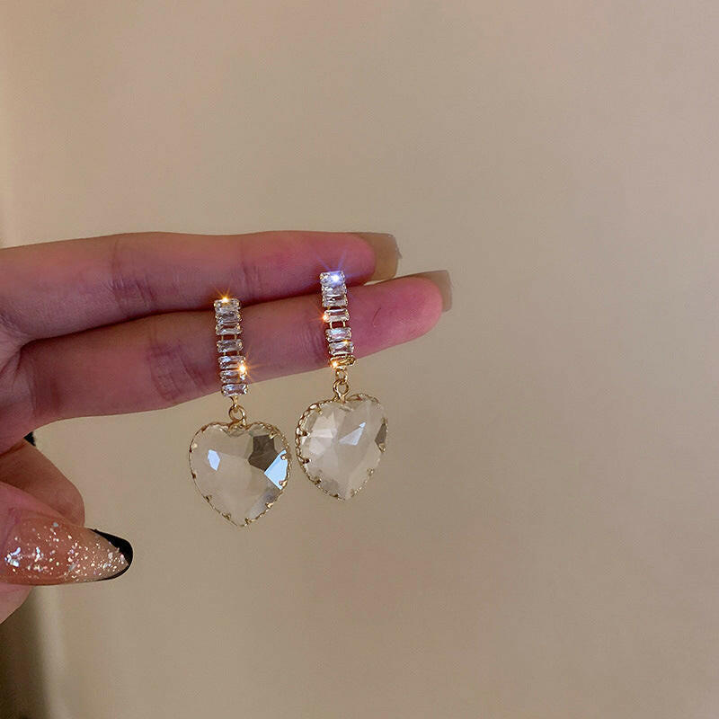 Korean Style Net Red Earrings - All-match Temperament Jewelry Transparent