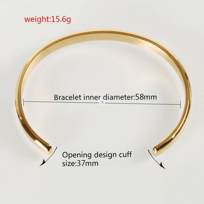 Titanium Steel Cuff Bracelet for Men & Women