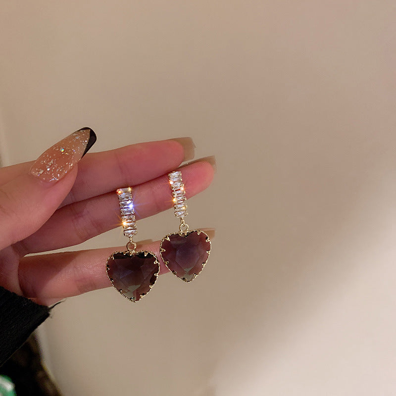 Korean Style Net Red Earrings - All-match Temperament Jewelry Grey