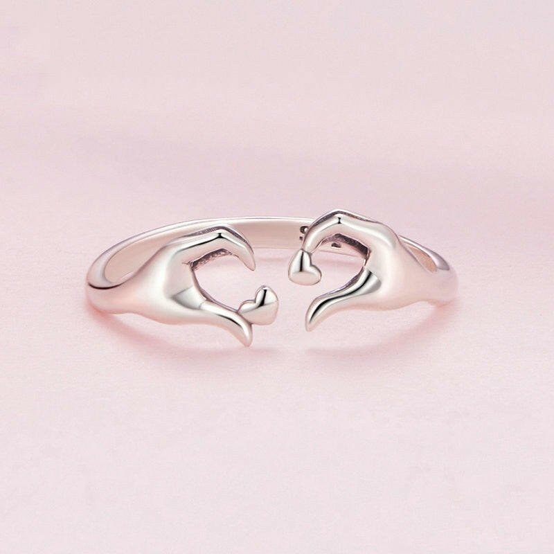 Endless Love Heart-Shaped Silver Ring