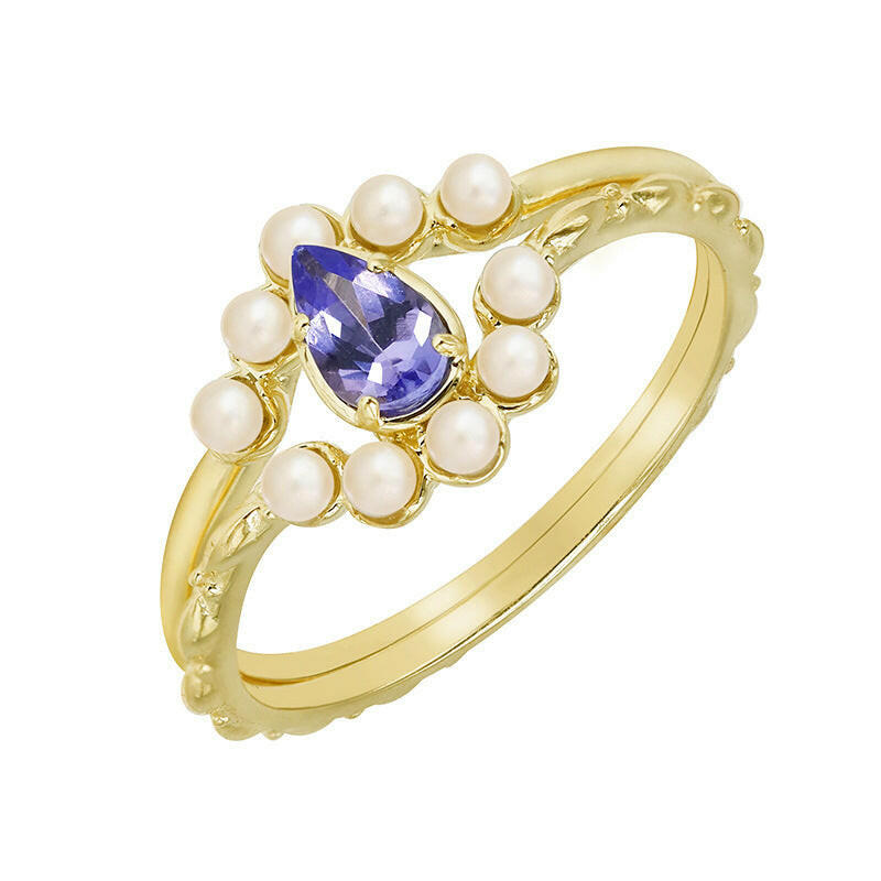 S925 Silver Geometric Tanzanite Ring - Versatile Daily Jewelry Silver