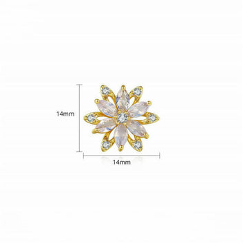 Korean Stainless Steel Zircon Flower Earrings