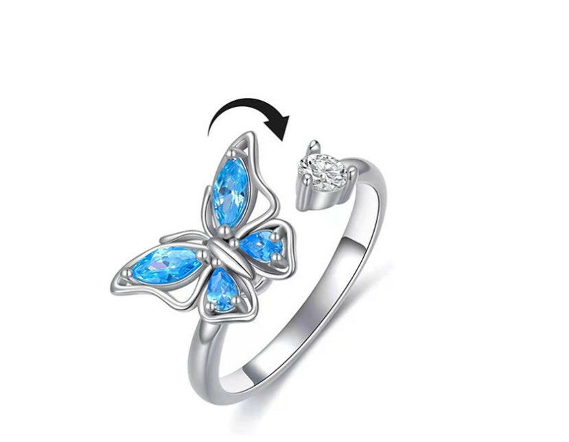 Rotating Butterfly Copper Ring