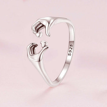 Endless Love Heart-Shaped Silver Ring