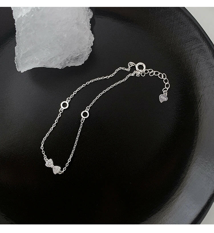 Women's 925 Sterling Silver Bow Bracelet - Elegant Accessory