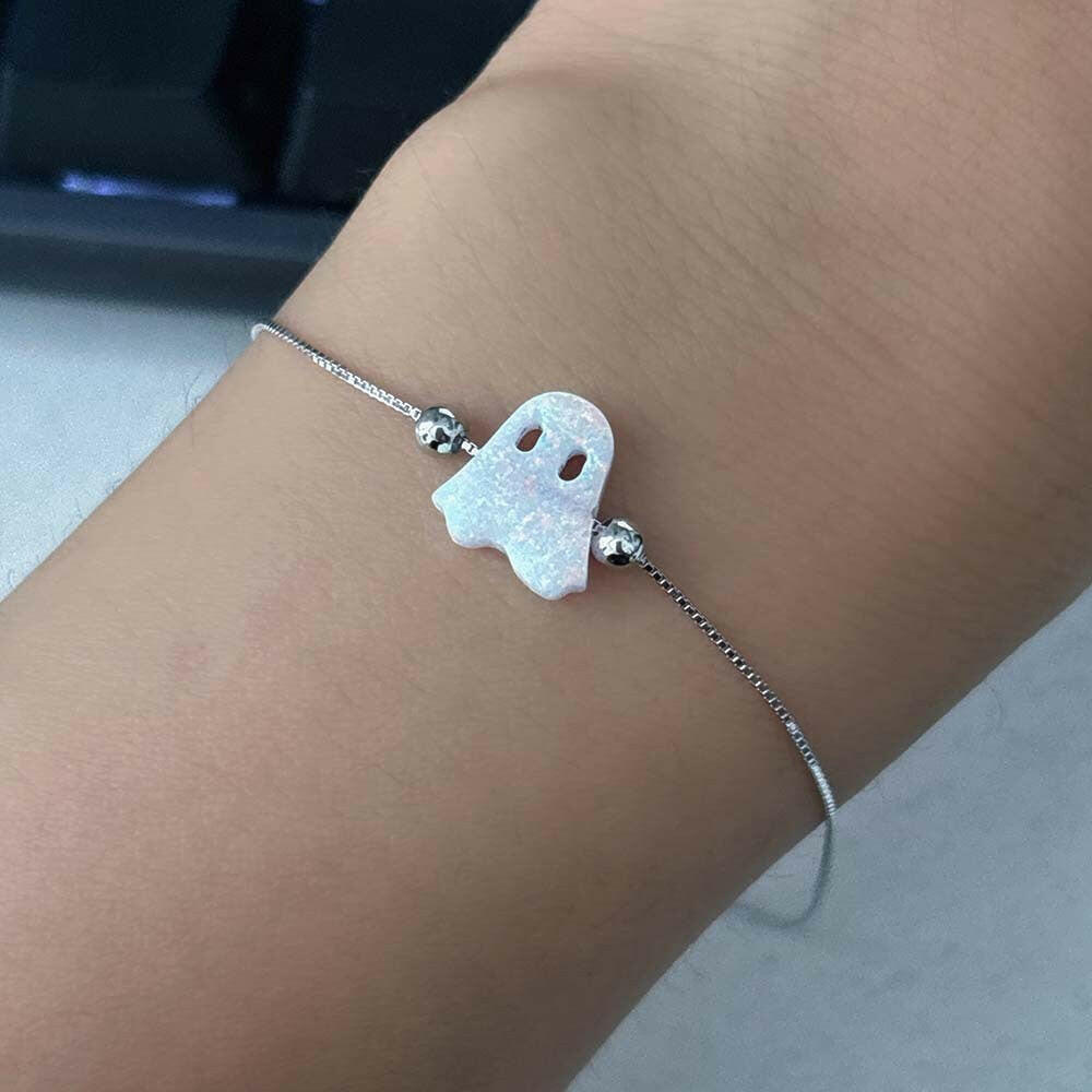 Ghost 925 Sterling Silver Pendant Necklace White Ghost Platinum Bracelet