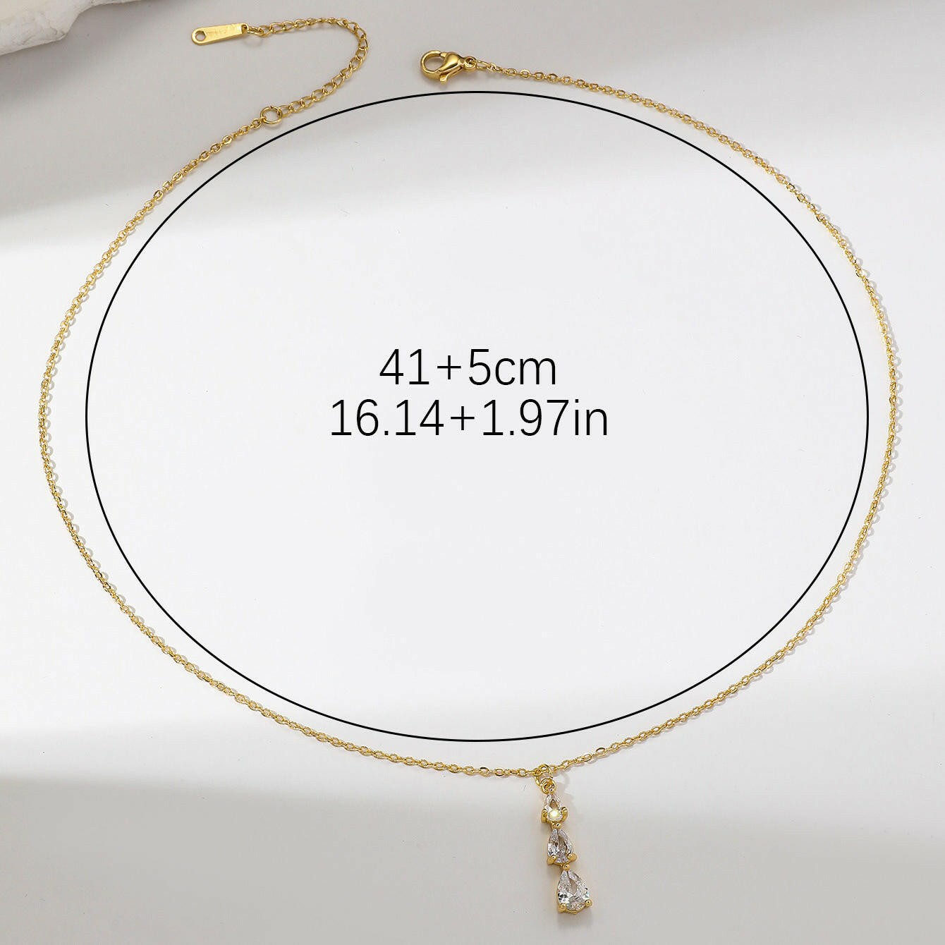 Elegant Zircon Water Drop Pendant Necklace