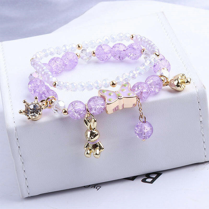 Handmade Crystal Bracelet for Women - Elegant & Versatile Purple
