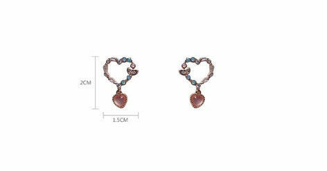 Korean Heart-Shaped Alloy Earrings for Women