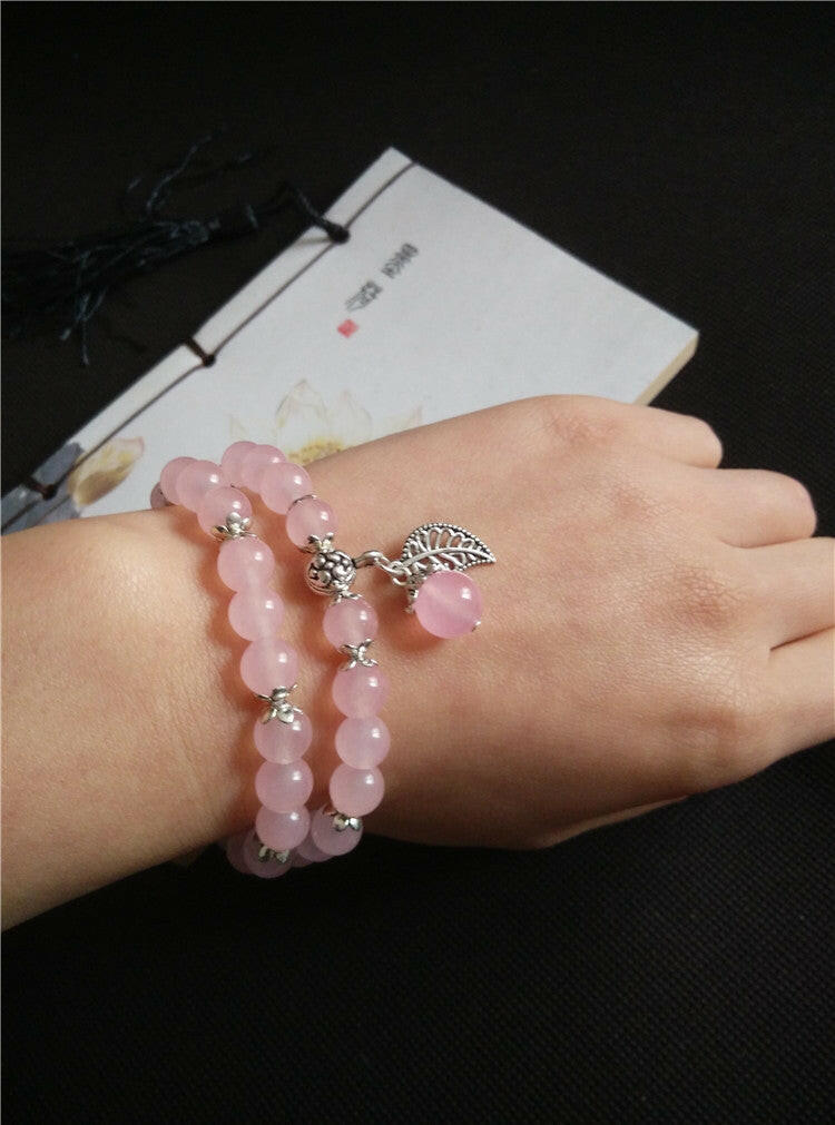 Handcrafted Blue Crystal Bracelets Pink
