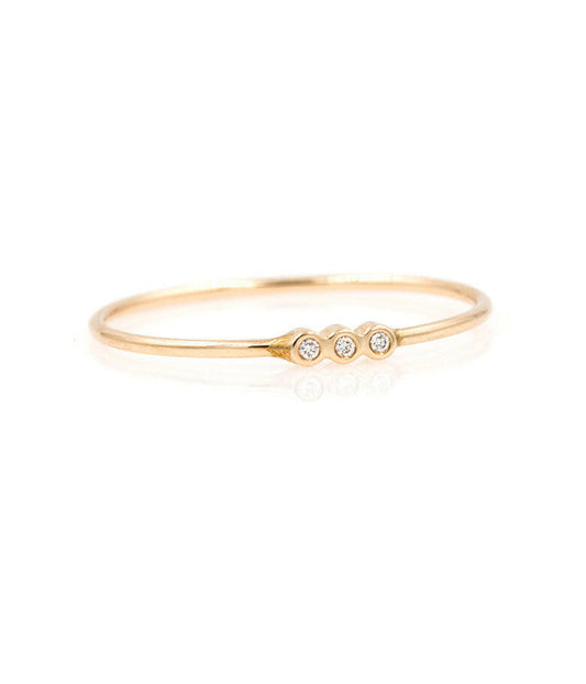 18k Gold Triple Ring  and Zircon Bracelets