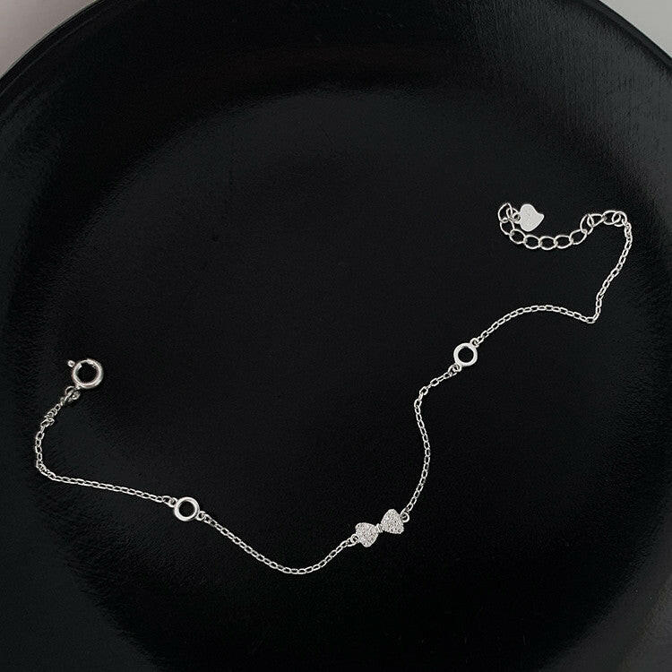 Women's 925 Sterling Silver Bow Bracelet - Elegant Accessory