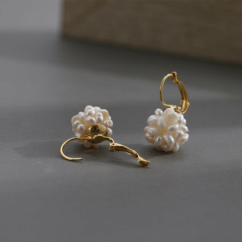 Minimalist 14k Gold Natural Pearl Earrings