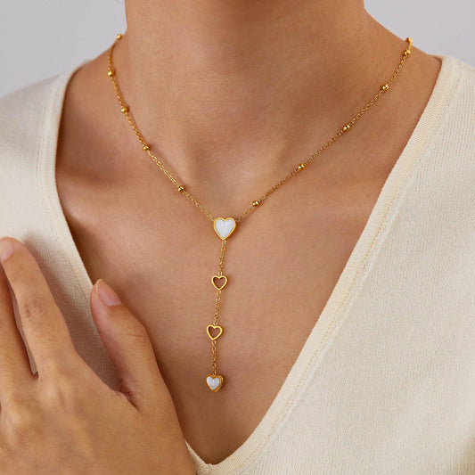 Tassel Mother Shell Hollow Out Necklace