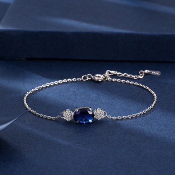 Korean White Copper Red Sapphire Bracelet