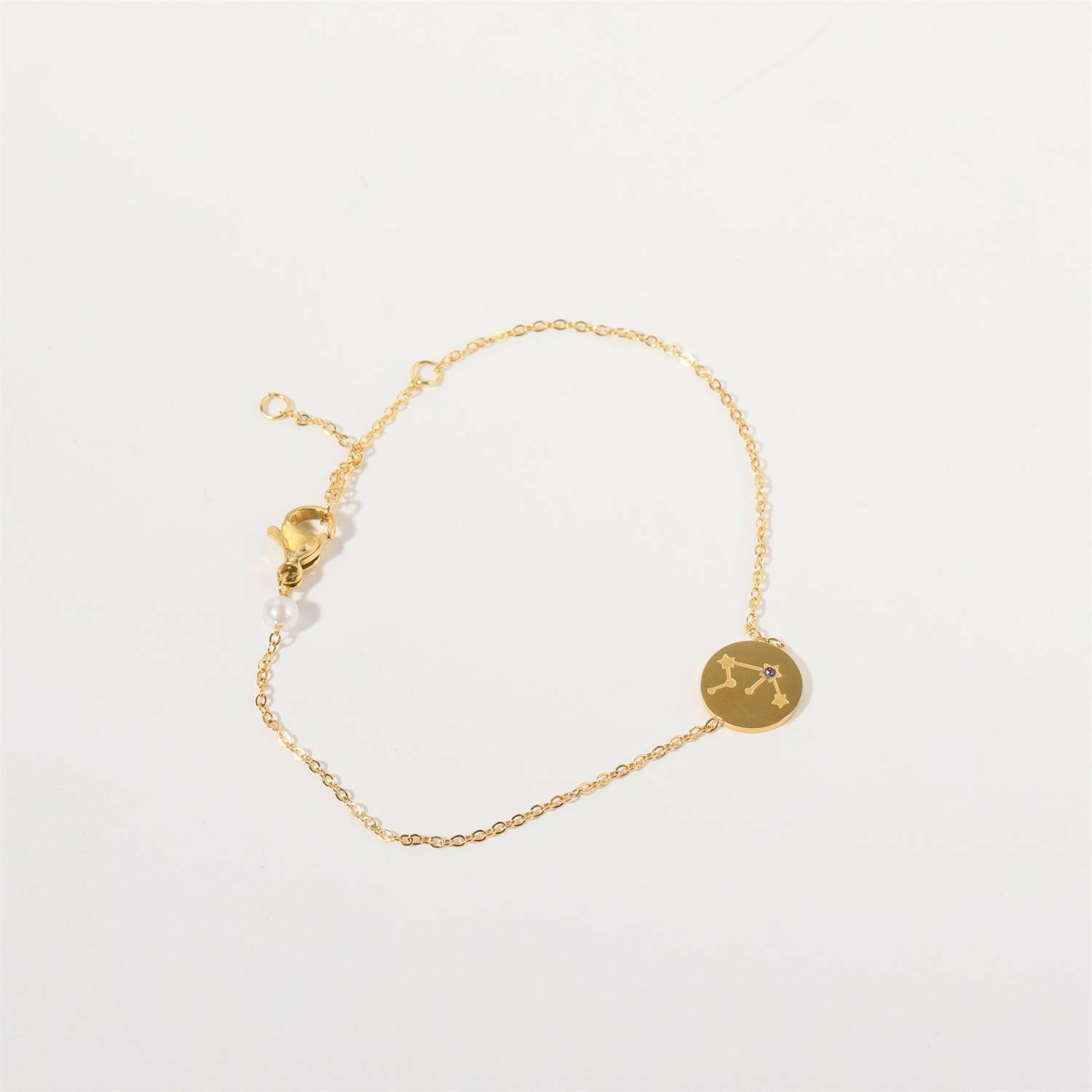 Inlaid Zircon Twelve Constellations Bracelet Aquarian