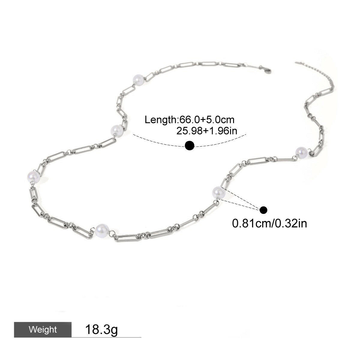 18K Gold Pearl Design High-End Necklace Silver