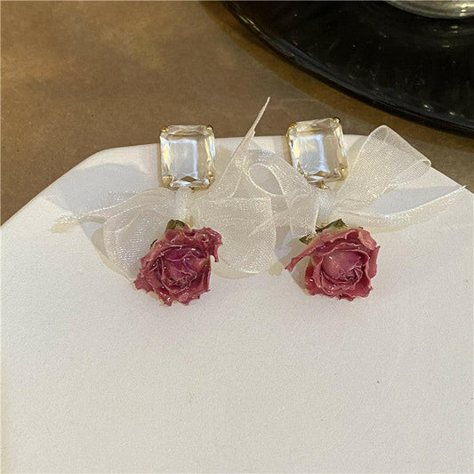 Oriental Style Fresh Flower Earrings for Women