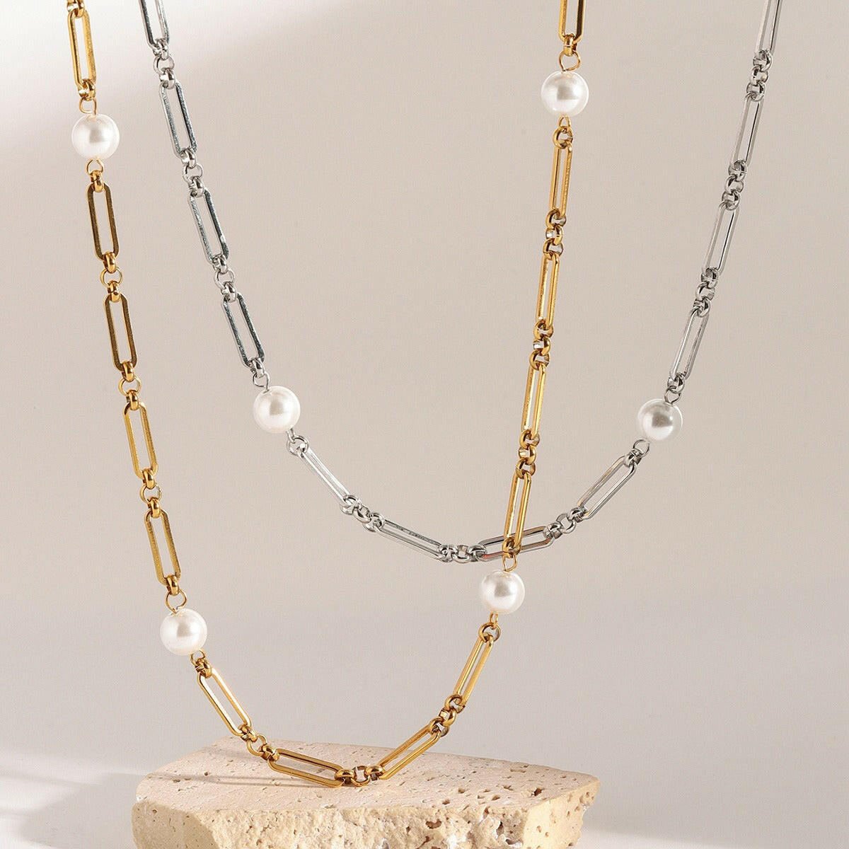 18K Gold Pearl Design High-End Necklace