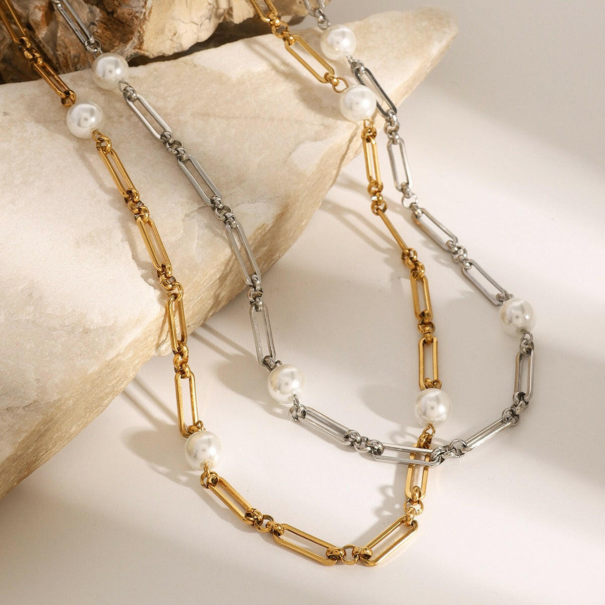 18K Gold Pearl Design High-End Necklace