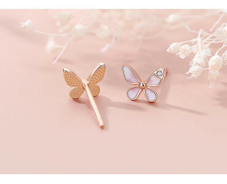 Mini Butterfly Earrings in Silver