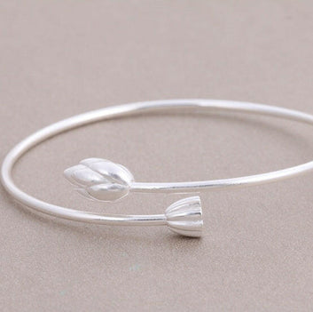 Flower Silver Plated Copper Bangles