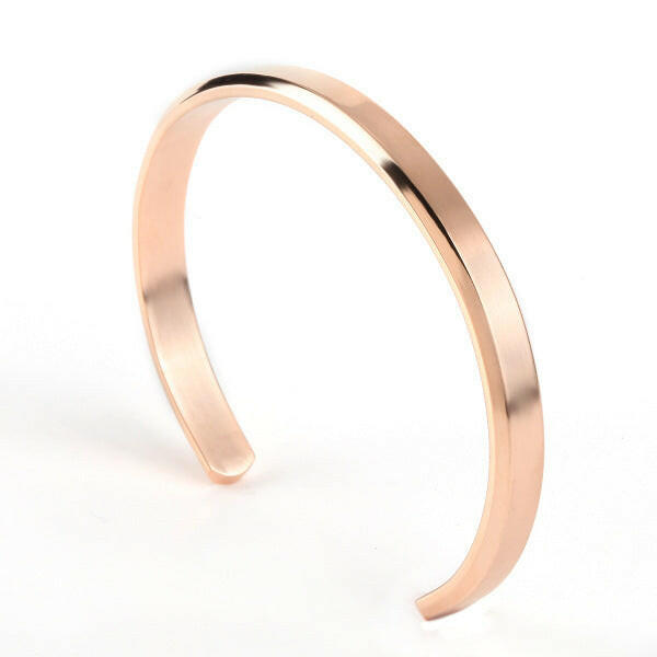 Titanium Steel Cuff Bracelet for Men & Women Rose Gold